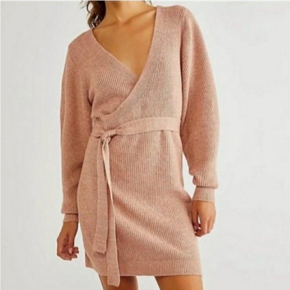 Free People Sienna Wrap Dress Mustard - Picture 9 of 9